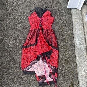 Red and Black Asymmetrical Adult Costume